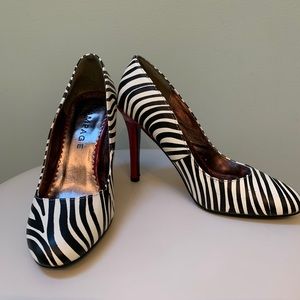 COPY - Rampage zebra print red heel pumps